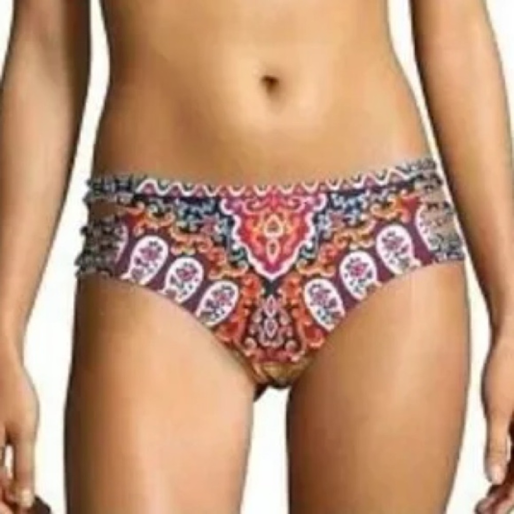 NWT NANETTE LEPORE SUPER FLY PAISLEY Bathing Suit Hipster Bottom Swimwear Sz M